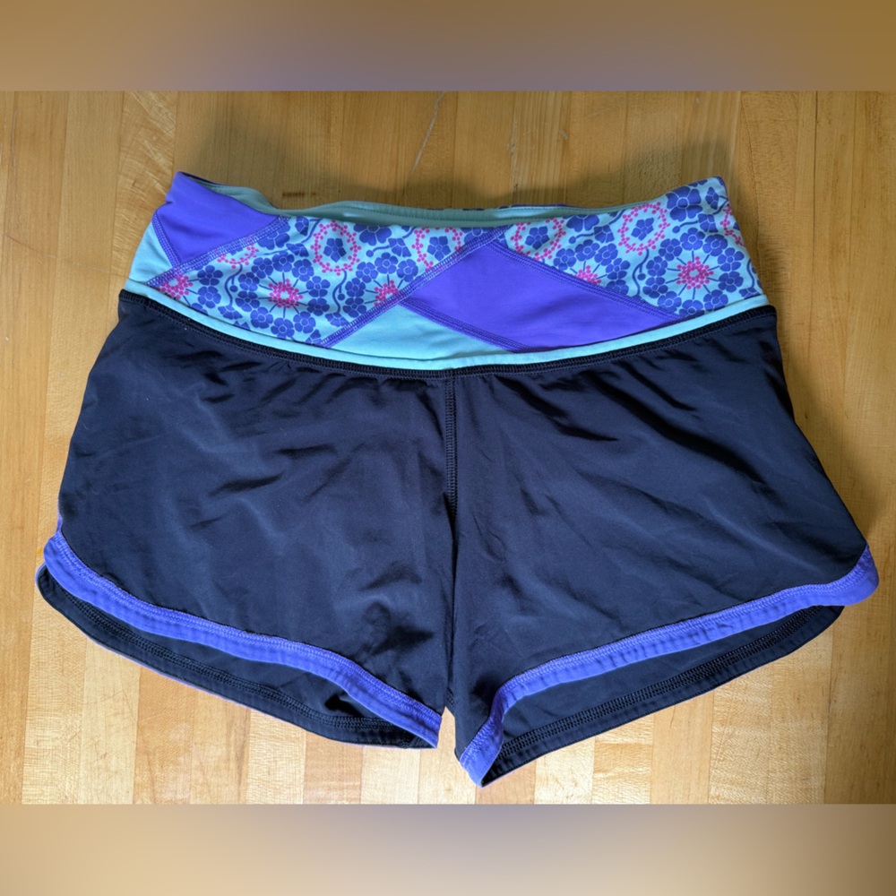 Lululemon Athletica Black and Purple Shorts